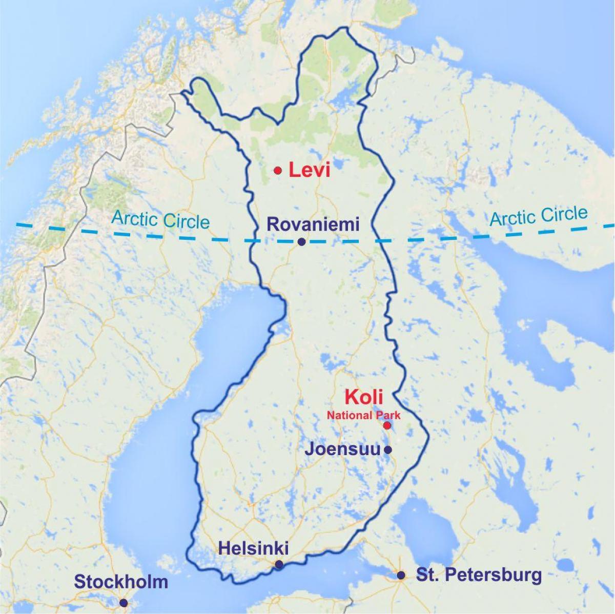 芬兰利维地图