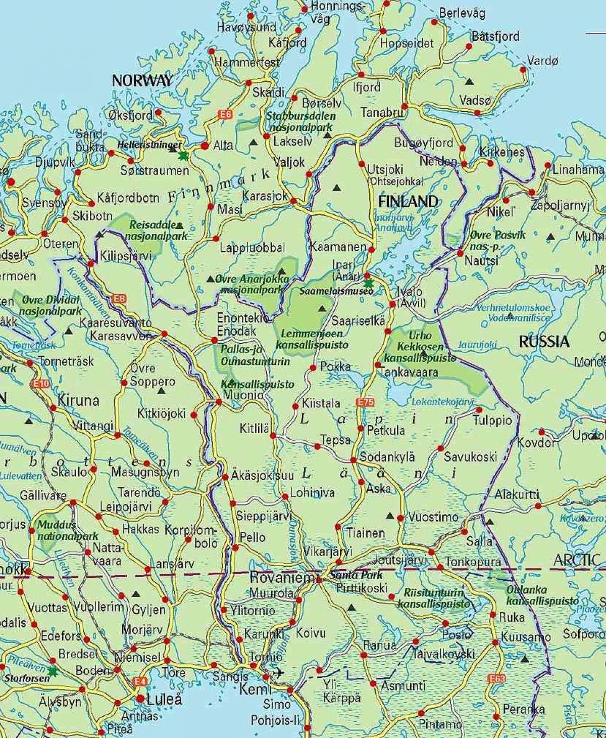 地图芬兰和拉普兰
