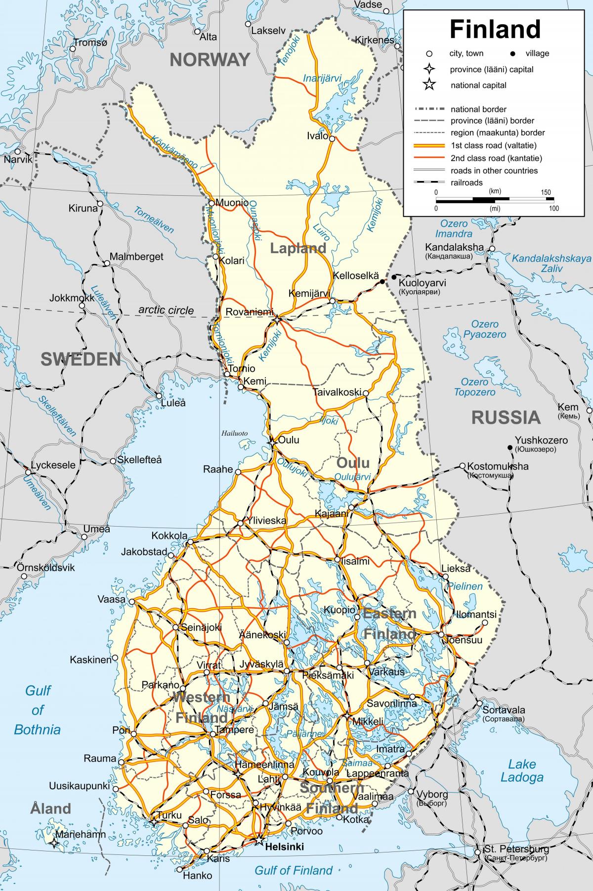 地图芬兰政治
