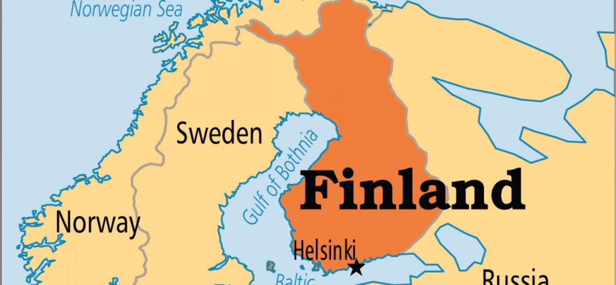 地图上的赫尔辛基，芬兰